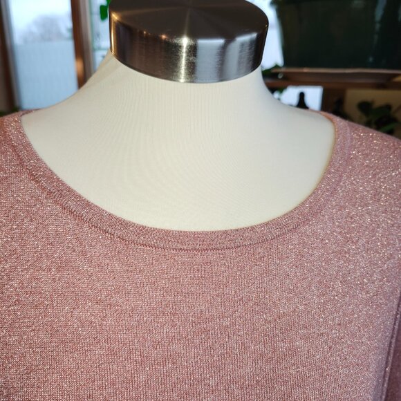 WHITE STUFF Demi Dolman Allover Sparkle Knit Top in Gorgeous Coral - Picture 2 of 13